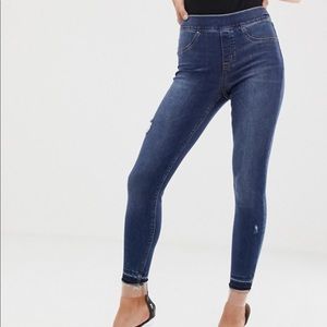 SPANX distressed skinny ankle jeans
